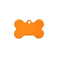 Placa Identificadora Perro Hueso Dorado Metal 50x33mm