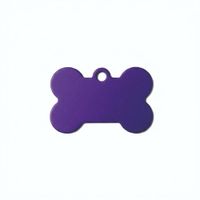 Placa Identificadora Perro Hueso Morado Metal 50x33mm
