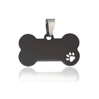 Placa Identificadora Perro Hueso Negro Huella 50x27mm