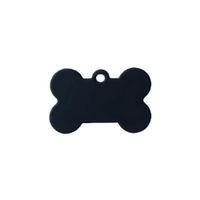 Placa Identificadora Perro Hueso Negro Metal 38x25mm