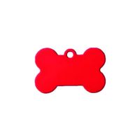 Placa Identificadora Perro Hueso Rojo Metal 50x33mm