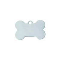 Placa Identificadora Perro Hueso Plateado Metal 38x25mm
