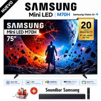 Televisor Samsung 75 Mini LED 75M70H Vision AI Smart TV 2026 y Soundbar Samsung