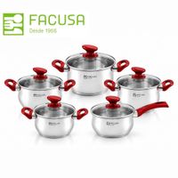 Ollas Facusa Flamenco 10piezas En Acero Inoxidable