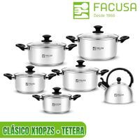Ollas Facusa 12 Piezas Con Tetera De 3.5 L