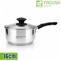 Cacerola 16cm Facusa De Acero Con Tapa De Vidrio