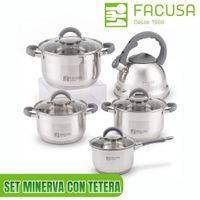 Juego De Ollas Facusa 10 Piezas Con Tetera De 3.5 Litros