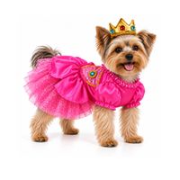 Disfraz Halloween Vestido Deluxe Princesa Peach Mario Bros Para Mascotas Perros Y Gatos Talla 4