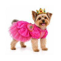 Disfraz Halloween Vestido Deluxe Princesa Peach Mario Bros Para Mascotas Perros Y Gatos Talla 0