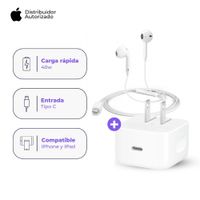 Cargador Apple USB-C 40W y Audífonos EarPods USB-C Blanco