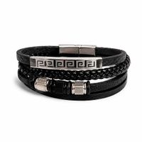 Pulsera Hombre Multicapa Con Detalles Metalicos Elegante