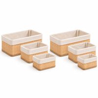 Pack de 6 Canastas Organizadoras de Bambú - 2 juegos de 3 tamaños