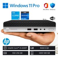 Computadora PC HP Intel Core i5-6500T 8GB RAM 256GB SSD 500GB HDD Reacondicionada + WiFi