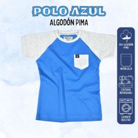 Polo Niño Casual de Algodón Pima Peruano Yonisters Amarillo Azul