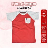 Polo Niño Casual de Algodón Pima Peruano Yonisters Rojo