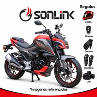 Moto Sonlink SL200-F16 Naked Rojo 200cc 16.8 HP 5 Vel. con USB y Led