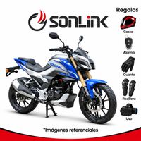 Moto Sonlink SL200-F16 Naked Azul 200cc 16.8 HP 5 Vel. con USB y Led