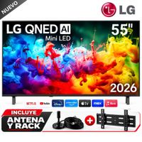 Televisor LG 55 MINILED QNED 4K SMART TV CON ANTENA Y RACK