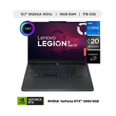 Laptop Lenovo Legion 5 15IRX10 15.1' OLED Intel I7-14700HX 16GB DDR5 1TB SSD RTX 5060 8GB Windows 11
