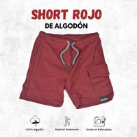 Short Niño Casual de Algodón French Terry Yonisters Rojo