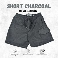 Short Niño Casual de Algodón French Terry Yonisters Charcoal