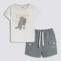 Conjunto Short Bebé Niño Animals Baby Circus