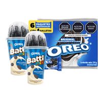 Pack Battimix GLORIA Vainilla Minicookies Vaso 138g x 2un + Galleta OREO Regular Paquete 6un