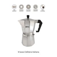 Cafetera Italiana Aluminio Pulido 9 Tazas HUDSON