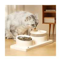 Comedero y Bebedero Con Fuente de Agua Eléctrica Para Perros y Gatos - Crema