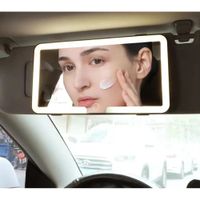 Espejo De Maquillaje Recargable Luz Led 3 Tonos Para Carro