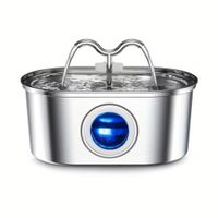 Bebedero para Gatos de Acero Inoxidable con Doble Grifo 3.2 L