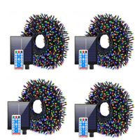 Pack x4 Guirnaldas Solares 20 Metros 300 LED Multicolor Exterior
