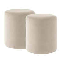 JUEGO DE PUFF TOM BEIGE CLARO REDONDO