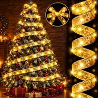 Cinta Led Navideña 10m Luz Cálida Usb 5v 8 Modos Adornos de Arbol