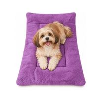 Colchoneta de tela carnero para mascotas perros y gatos talla grande color morada