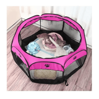 CORRAL PLEGABLE PARA MASCOTAS TALLA M 90x90x60 cm - FUCSIA