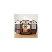 CORRAL PLEGABLE PARA MASCOTAS TALLA L - MARRON CON BEIGE