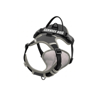 Pechera Arnés Service Dog Con Agarre Seguro Acolchado - Talla L - Negro con gris