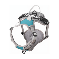 Pechera Arnés Service Dog Con Agarre Seguro Acolchado - Talla L - Celeste con gris