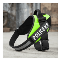 Pechera Arnés Police K9 Agarre Seguro - Talla XXL - Verde fosforescente