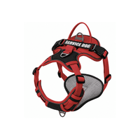 Pechera Arnés Service Dog Con Agarre Seguro Acolchado - Talla S - Negro con rojo