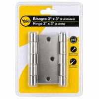 Bisagras Capuchina Yale 3x3 Aceradas Níquel Satinado Pack 3 Unidades
