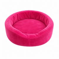 Cama circular de terciopelo con borde alto para mascotas perros y gatos talla 3 color fucsia