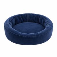 Cama circular terciopelo para mascotas perros y gatos azul talla 3