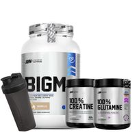 BIGM 2 KG VAINILLA Y CREATINA UN 150 GR Y GLUTAMINA UN 200 GR Y 1 SHAKER