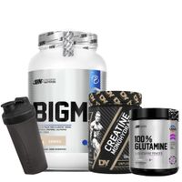 BIGM 2 KG COOKIES Y CREATINA DORIAN 300 GR Y GLUTAMINA UN 200 GR Y 1 SHAKER