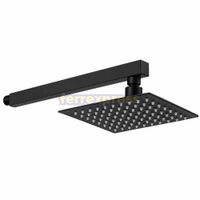 Ducha negro mate española lujo 20cm acero pesado con brazo 40cm
