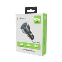 Cargador Auto Klip Xtreme 60W 2 USB-C PD  USB-A QC Negro KCC-060