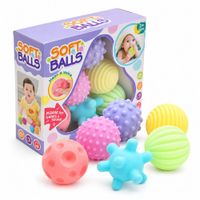 Set de 6 Pelotas Sensoriales con Texturas para Bebé – Colores Pastel