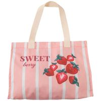 Bolso de Playa Fresas para Mujer Color Rosado SINGULAR